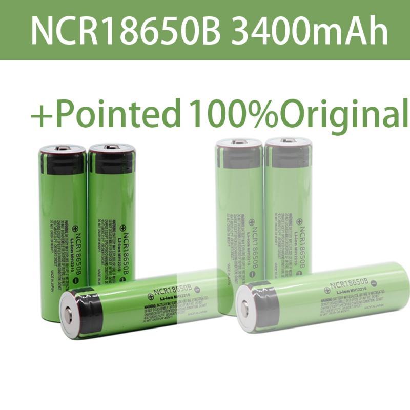 Original Panasonic NCR18650B 3.7v 3400mAh 18650 rechargeable lithium battery for Panasonic flashlight batteries+Pointed