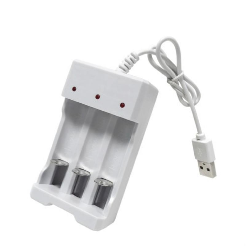 PUJIMAX Portable 3 Slots USB Rechargeable Battery Charger for AA/AAA Ni-MH Battery Charge with Intelligent Overcharge Protection
