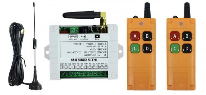 DC 12V 24V 36V 4CH RF Wireless Remote Control Switch Radio Receiver With 2000M Long Distance Remote controller Suckers antenna