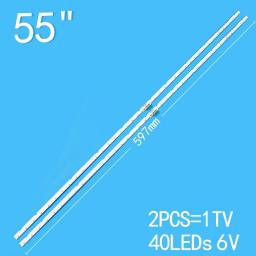 New 2PCS/lot For 55 Inch LCD TV A0T-55-NU7100-2X40-3030C BN96-45913A BN96-46033A 55NU7100 55NU7300 UE55NU7100 UE55NU7300