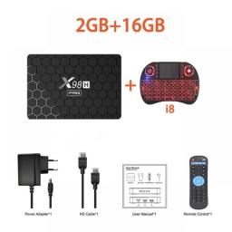 1000M Android 12 X98H Pro Smart TV Box 4G 64G Quad Core Set Top Box HD 4K AV1 2.4G 5G Dual Wifi6 BT5 Fast Media Player Fast Box