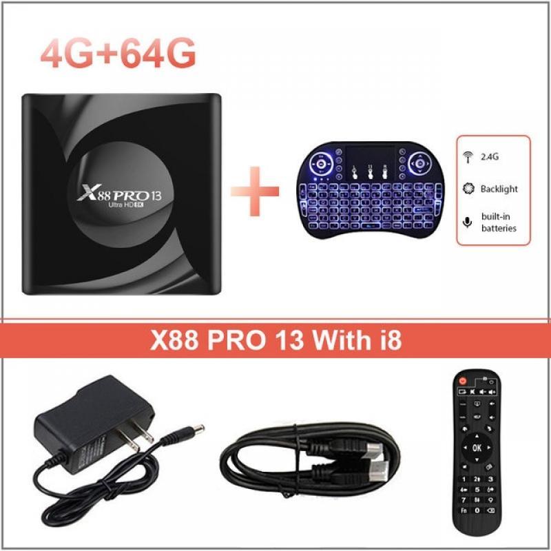 Android 13.0 X88 PRO 13 TV Box OTA Rockchip RK3528 4K 2.4G 5G Wifi 6 64G 32GB 16GB BT5.0 Global Media Player Set Top Receiver