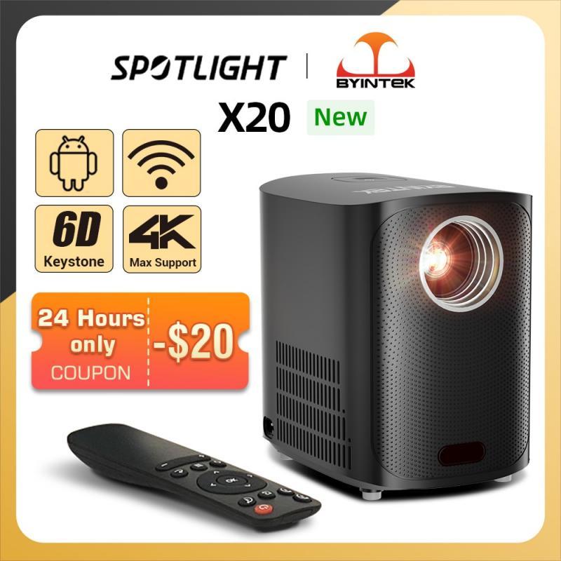 New Arrival BYINTEK X20 Portable Mini LED Smart Android Wifi Home Theater Video Projector for Full HD 1080P 4k Cinema Smartphone