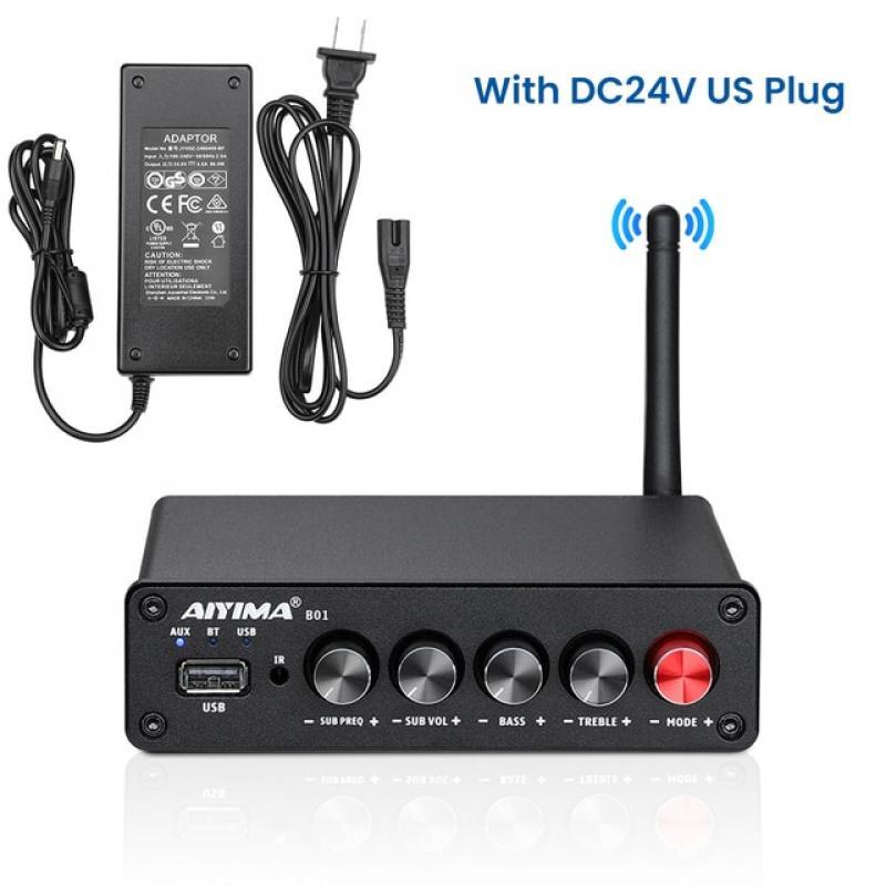 AIYIMA BT Sound Amplifier B01 Subwoofer Power Amplifiers HIFI Digital Stereo Amp USB Player 2.1 Channel With Remote Control