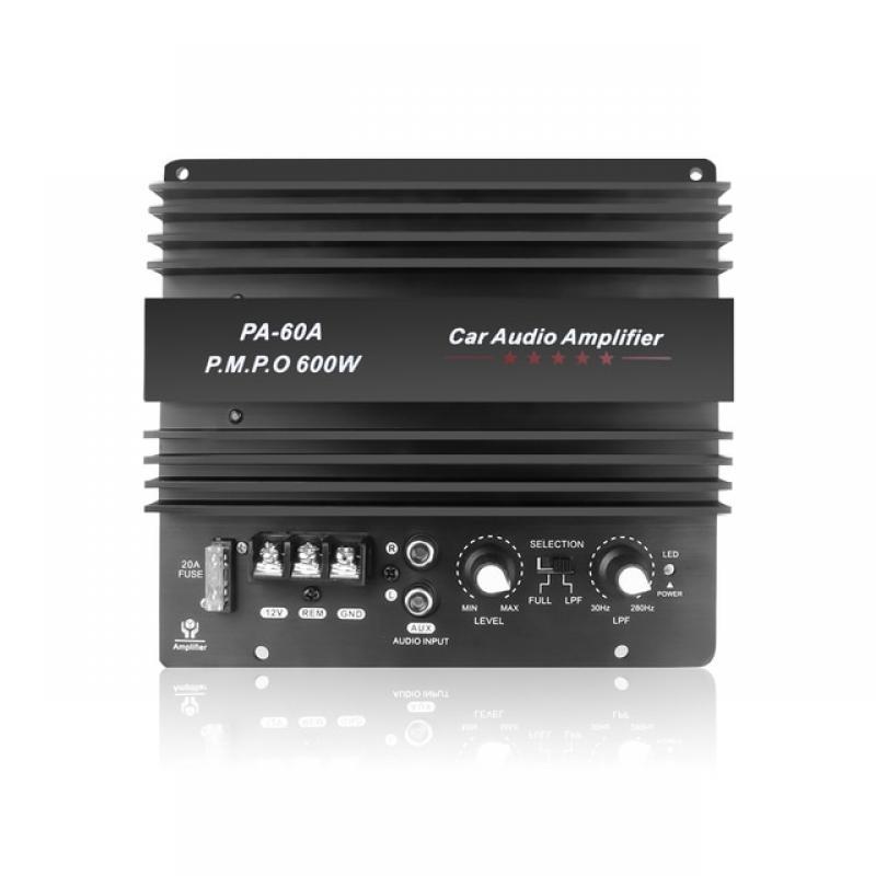 12V 600W Car Audio Power Amplifier DIY Boord Lossless Subwoofer Bass Module High Power Car Audio Accessories Mono Channel PA-60A