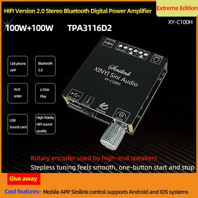 HIFIDIY LIVE C50L Bluetooth 5.0 AUX  Digital Power Amplifier board 2x 50W speaker Stereo Audio AMP Module Home music