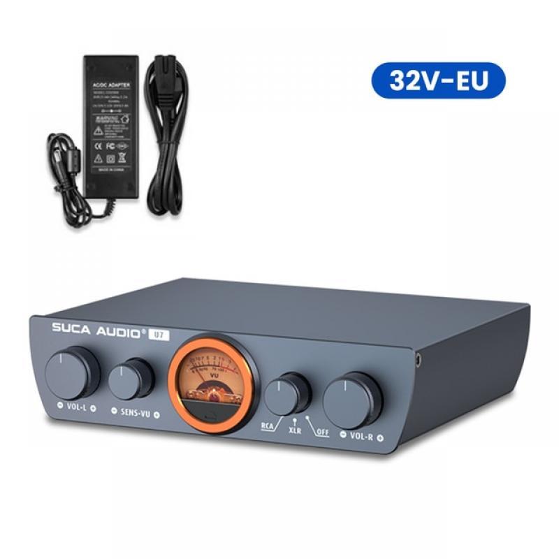 SUCA AUDIO U7 TPA3255 Power Amplifier HIFI 2.1 Channel RCA XLR Digital Amplifier 300W×2 For Home Power AMP With VU Meter