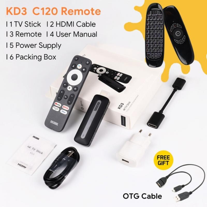 MECOOL KD3 Android 11 TV Stick with Dolby Audio 2+8G Google Certified Google TV Stream Media Receiver Stick Home Media Player
