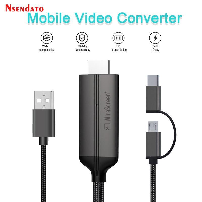 Mirascreen LD36 Wire HD Streaming Display TV Stick Dongle USB Type C Cable Plug Play Mirroring Screen for Andriod  HDTV