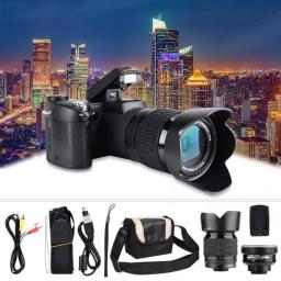 HD 2023 POLO D7100 Digital Camera 33Million Pixel Auto Focus Professional SLR Video Camera 24X Optical Zoom Three Lens Bag