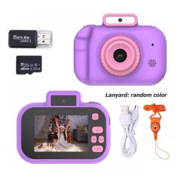Cartoon Photo Camera Educational 2 Inch HD IPS Screen Digital Camera Birthday Gift Kids Digital Camera 600mAh USB Charging