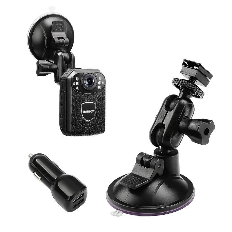 BOBLOV Car Suction Cup for KJ21 Body Camera, Car Mount and a Car Charger for Dash Camera Accessories for KJ21 Body Camera Mini