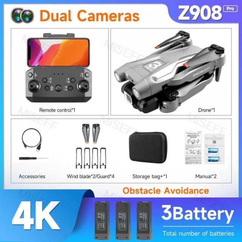 2023 Z908 Pro Mini Drone 4k Profesional Helicopter RC Quadcopter 4K Camera Drones RC Dron Obstacle Avoidance Drone With Camera