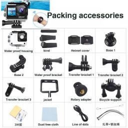 TUZK Vehicle-mounted Video Recorder 4K60FPS WiFi Anti-shake Dual Screen 170° Wide-angle 30m Waterproof Sports Photography Camera