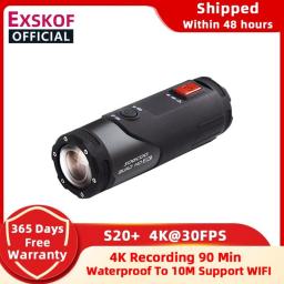 EXSKOF Action Camera 4K 30fps Waterproof Wifi 170 Degree Angle Motorcycle Bicycle Helmet Camcorder Sports Video Action Cameras