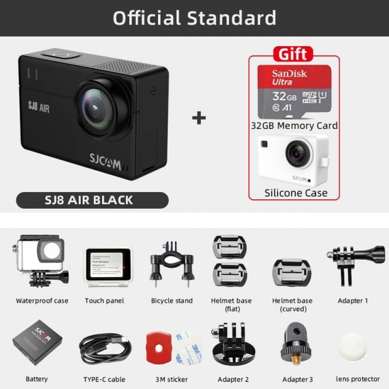SJCAM SJ8 Air Action Camera WiFi Remote Helmet Camera Ultra HD 1296P 30FPS Sports DV Waterproof Camera With 32GB Memory Card