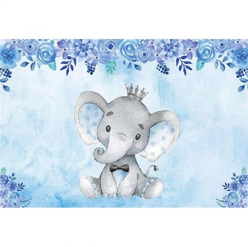 Yeele Newborn Elephant Birthday Party Flowers Photocall Baby Shower Banner Backgrounds Indoor Photographic Studio Backdrop
