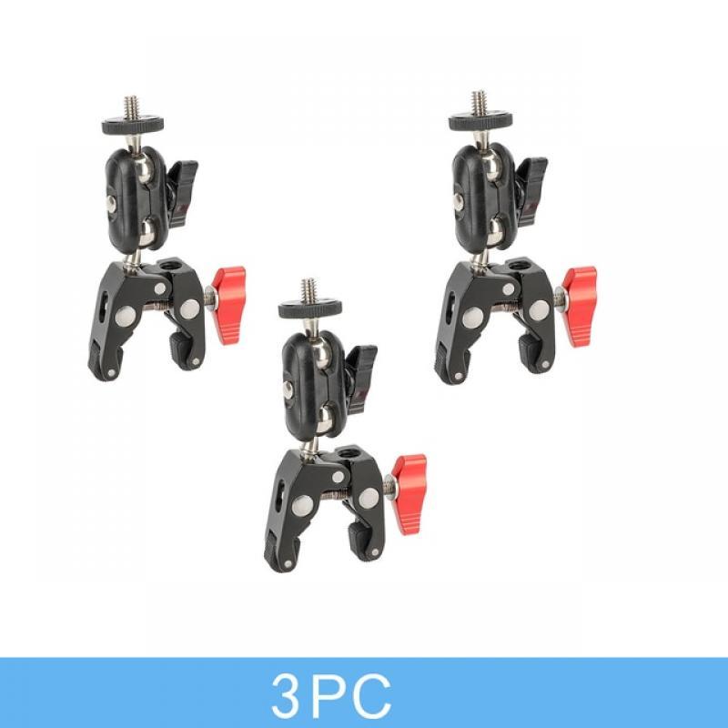 KIMRIG Metal Super Clamp with 360° Double Ball Head Magic Arm Clamp with 1/4" 3/8" Hole for DSLR Camera Monitor LED Light Mic