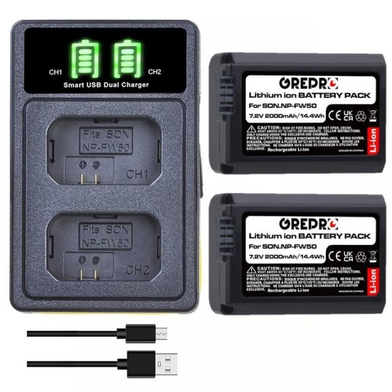 NP-FW50 Battery for Sony NP FW50 ZV-E10 RX10 A6400 A6100 A6000 A7 ILCE-7RM2 7R Nex-3 a33 a35 a37 a55 a3000 NEX-3N Alpha 5100