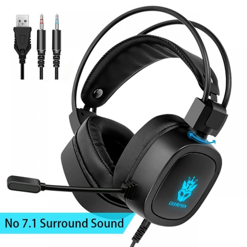Gaming Headset 7.1 Virtual Surround Sound Gamer Earphones Voice Control with USB Wired Microphone Headphone for PS4 PC Computer