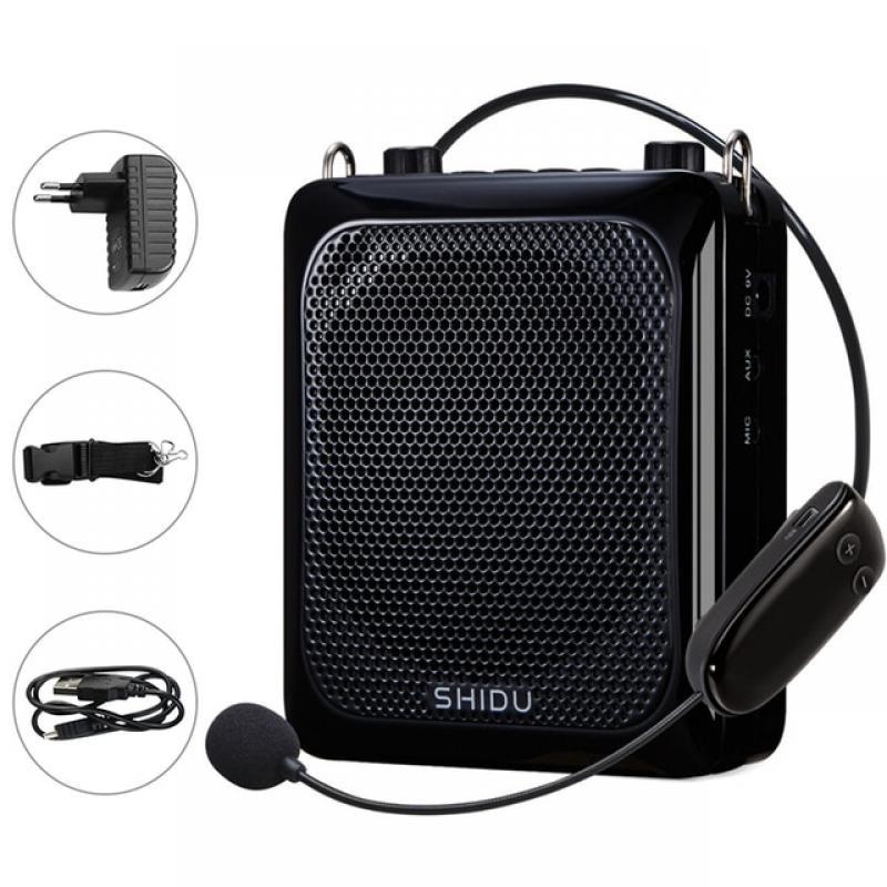 SHIDU 25W Portable Wireless Voice Amplifier for Teacher 4000mAh Battery Bluetooth Speaker with Microphone Echo AUX Recording S28