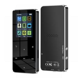 NEW2.0 Inch Metal Touch MP3 MP4 Music Player Bluetooth 5.0 Supports Card, With FM Alarm Clock Pedometer E-Book Built-in Speaker