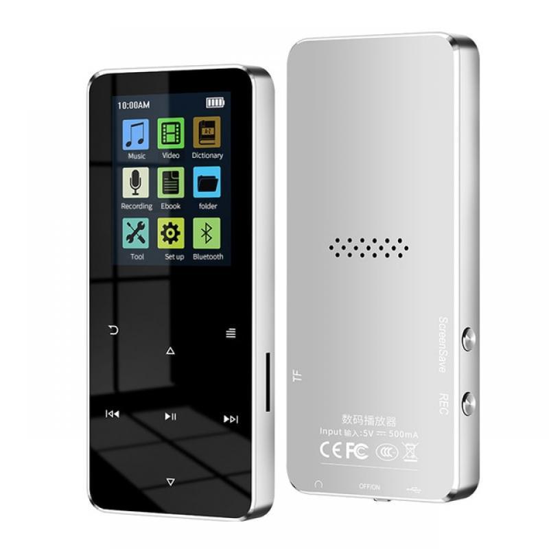 NEW 1.8 Inch Metal Touch MP3 MP4 Music Player Bluetooth 4.2 Supports Card, With FM Alarm Clock Pedometer E-Book Built-in Speaker
