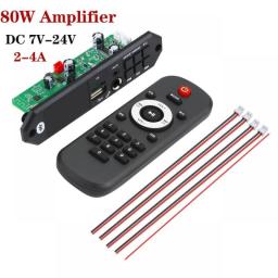 Bluetooth Module 2*40W Amplifier MP3 Decoder Support Folder 6.5MM Microphone  FM AUX DC7-24V Car MP3 Player USB Recording Board