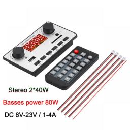 2*50W Amplifier Bluetooth 80W Bass MP3 Player WAV Decoder Board 12V Car FM Radio Module Support Alarm Clock TF USB AUX Record