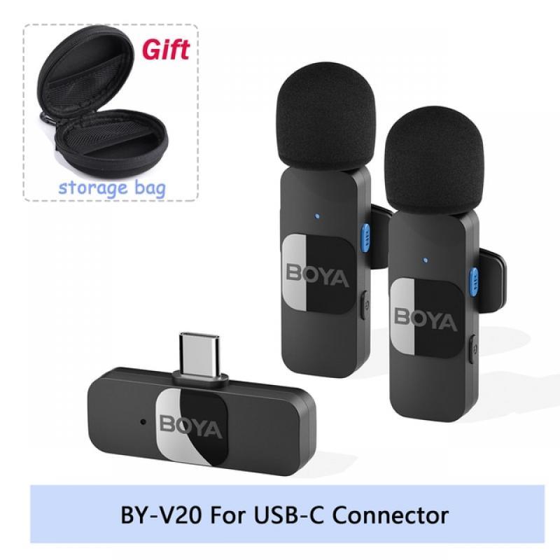 BOYA BY-V Professional Wireless Lavalier Mini Microphone for iPhone iPad Android Live Broadcast Gaming Recording Interview Vlog