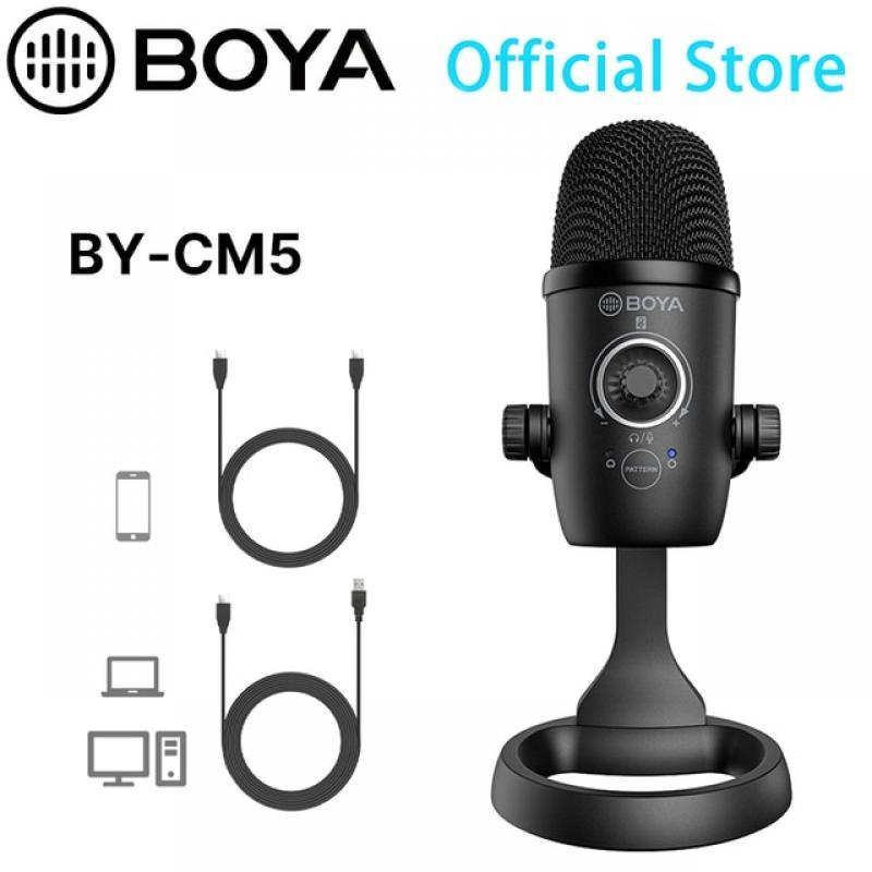 BOYA BY-CM5 Desktop Condenser USB Microphone for PC Gaming Computer Laptop Smartphone Windows Mac Streaming Youtube Recording