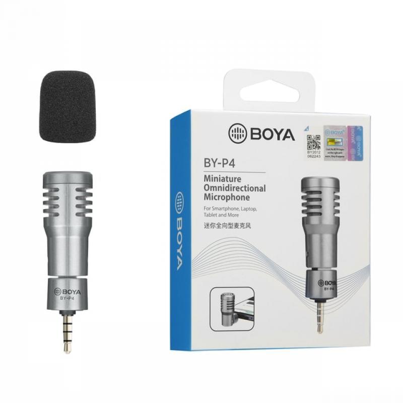 BOYA BY-P4 Plug and Play Mini Portable Condenser Wireless Microphone for PC Mobile Android iPhone DSLRs Camera Streaming Youtube