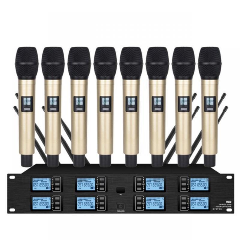Professional UHF wireless microphone 8 channel handheld microphone lavalier microphone stage performance conference microphone