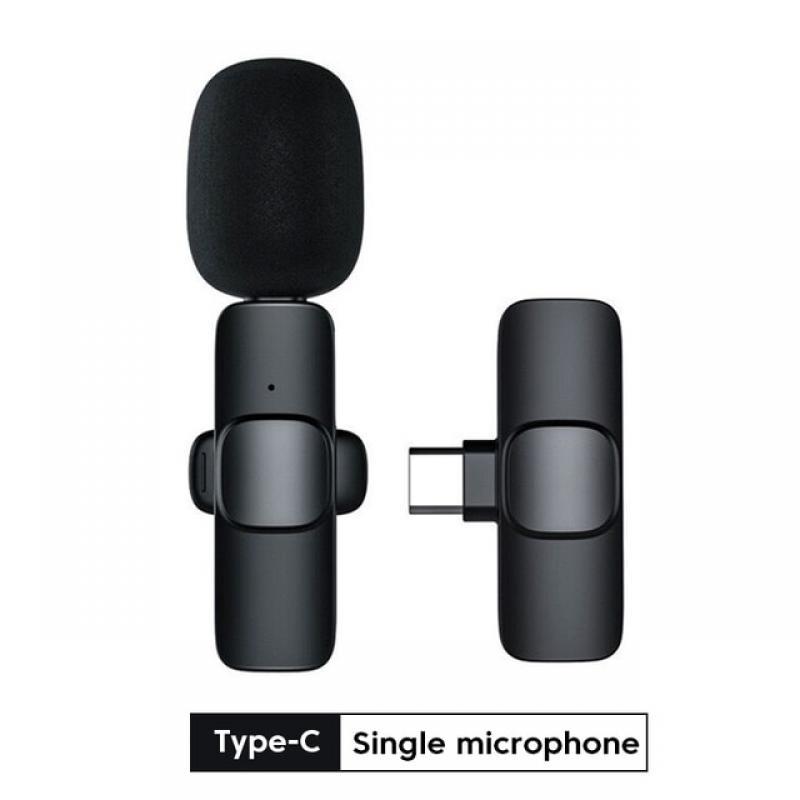 2.4G Wireless Lavalier Microphone Portable Audio Video Recording Mini Mic for iPhone Android Live Broadcast Gaming Phone Mic