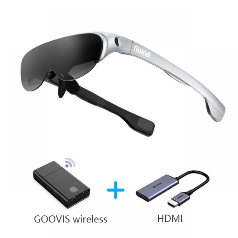 2022 Rokid Air 3D AR Glasses Foldable VR Smart Glasses At Home Play Games Connect Mobile Phone  Private 4K Giant Screen Cinema