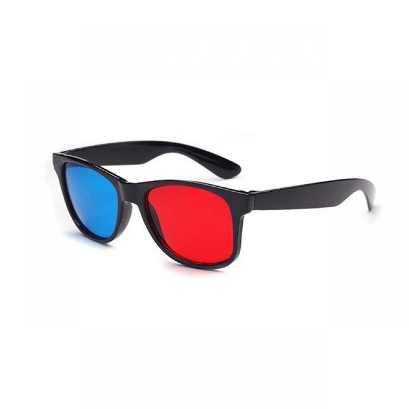 1x Black Frame Red Blue Universal 3D Glasses for Dimensional Anaglyph Movie Game DVD Black 3D Glasses