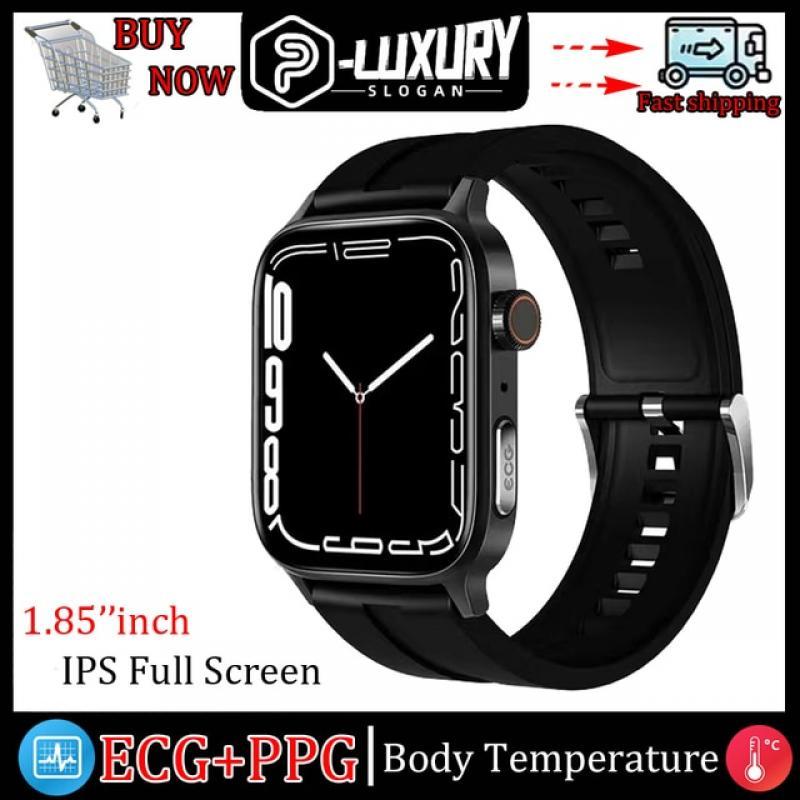 2023 New Non-invasive Blood Sugar Smart Watch Men Voice Calling Wristwatch Body Temperature Stress Test ECG+PPG NFC Smartwatch