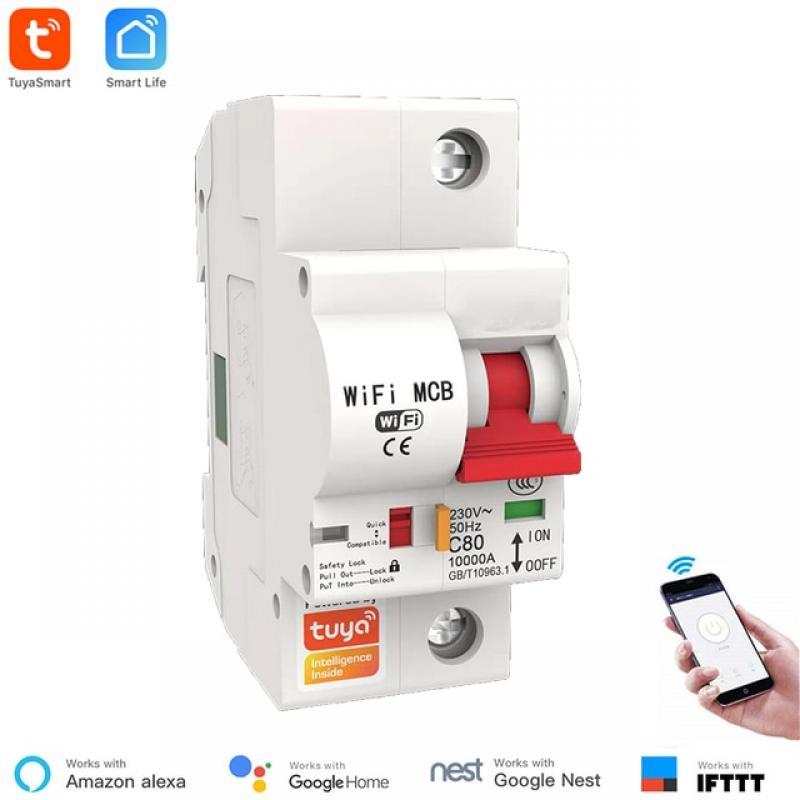 Tuya 40A 1P/2P/3P/4P WiFi Smart Circuit Breaker Automatic Switch overload short circuit protection with Alexa Google home