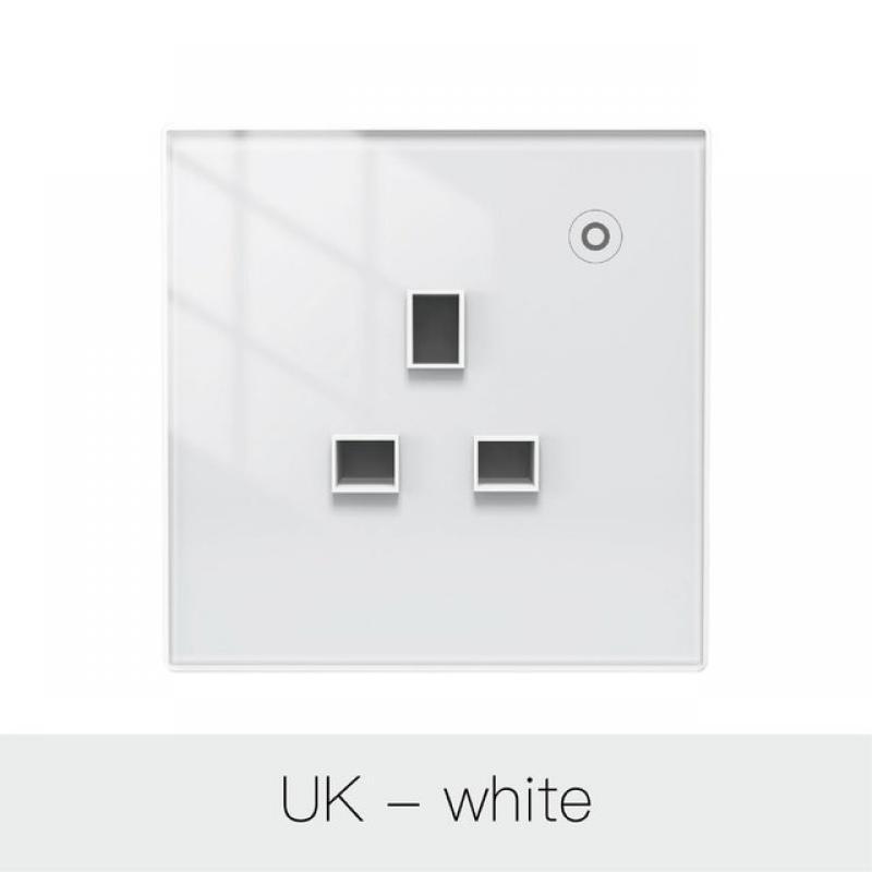 ZigBee Smart Wall Socket Glass Panel Outlet Power Monitor tuya Wireless Control Mesh with Timer Alexa Google Home voice UK EU FR