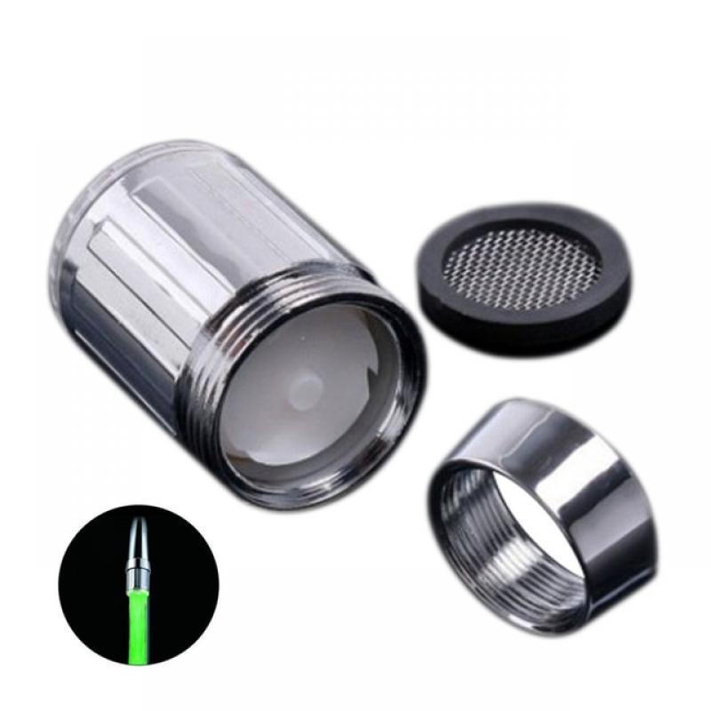 LED Temperature Sensitive 3-Color Light-up Faucet Kitchen Bathroom Glow Water Saving Faucet Aerator Tap Nozzle Shower LED Faucet