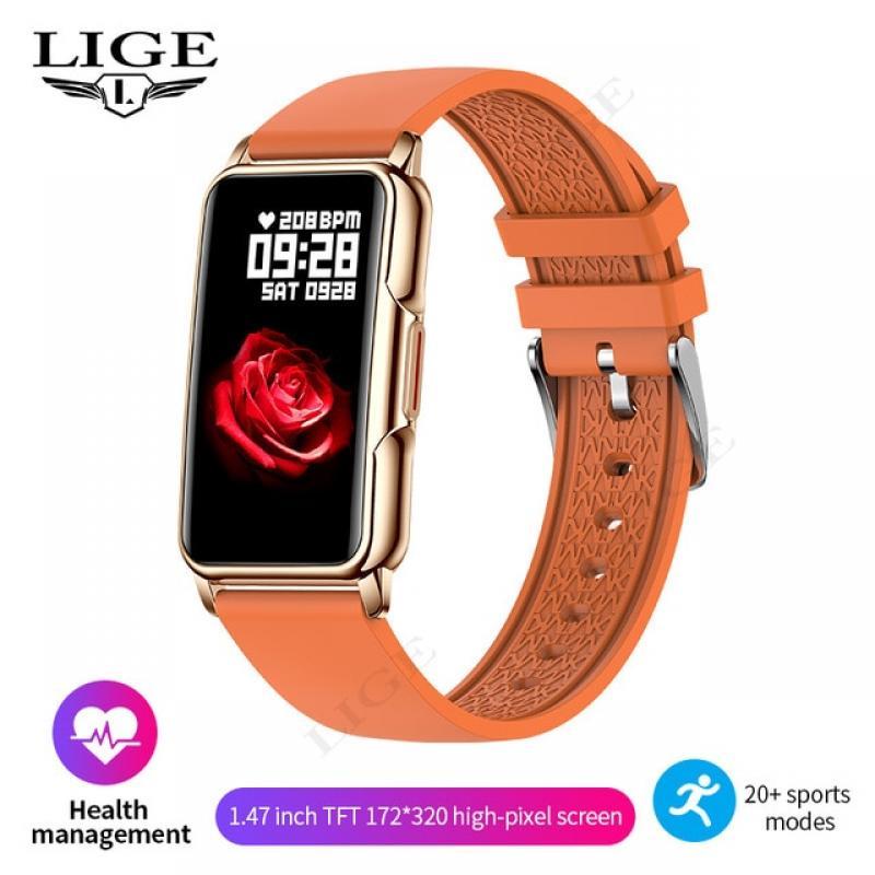 LIGE Smart Watch Women Men Bluetooth Connected Phone Music Fitness Sports Bracelet Sleep Monitor 1.47-inch Man Smartwatch Women