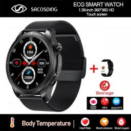 2023 New Blood Sugar Smartwatch 1.39 -inch 360*360 HD Touch Large Screen ECG Smart Watch Monitoring Non-invasive Blood Glucose