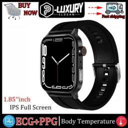 2023 New Non-invasive Blood Sugar Smart Watch Men Voice Calling Wristwatch Body Temperature Stress Test ECG+PPG NFC Smartwatch