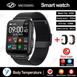 2023 New Blood Glucose Monitor Health Smart Watch Men ECG+PPG Blood Pressure Measurement IP68 Waterproof Sport Ladies Smartwatch