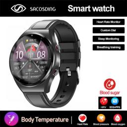 2023 Cardica Blood Glucose Smart Watch ECG+PPG HRV Monitoring Blood Pressure Body Temperature SmartWatch Men Fitness Tracker