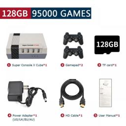 Retro Games For PS1/PSP/DC/N64 117000+ Games Super Console X Cube 4K Mini TV Box Video Game Console With 2.4G Wireless Gamepads