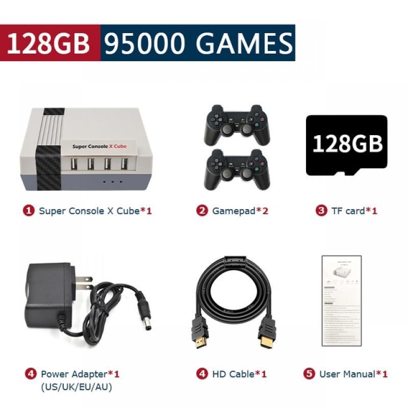 Retro Games for PS1/PSP/DC/N64 117000+ Games Super Console X Cube 4K Mini TV Box Video Game Console With 2.4G Wireless Gamepads