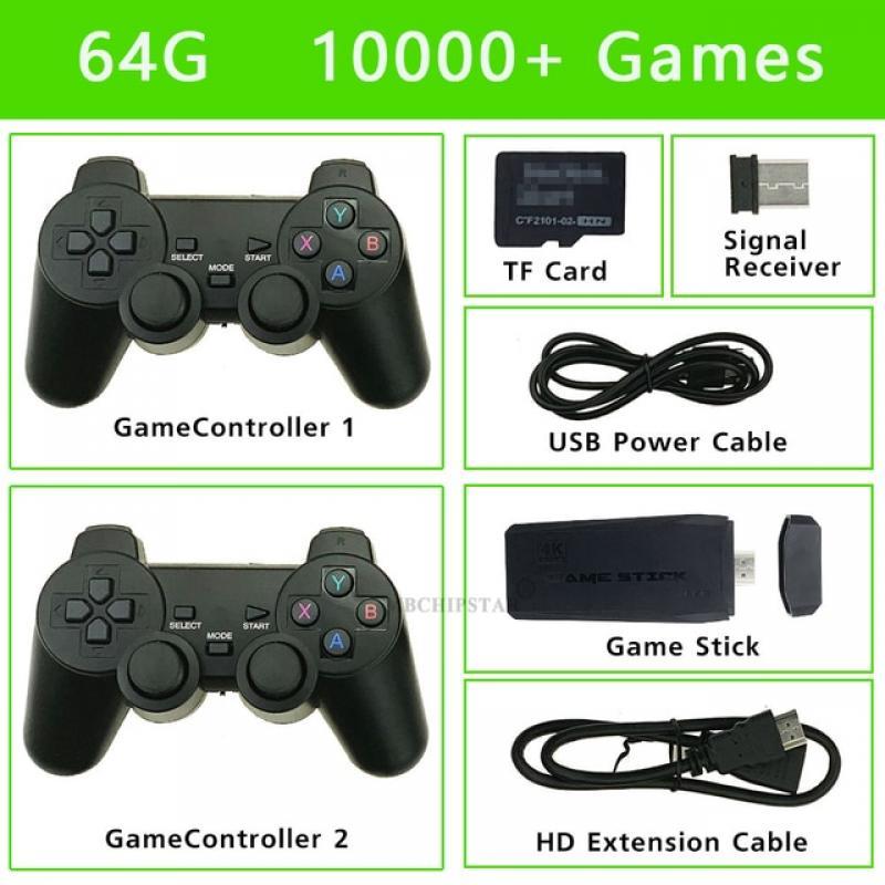 New M8 Video Game Console 4K HDMI-Compatible Game Stick Built in 10000 Retro Game TV Dendy Console Support for PS1/FC/GBA/MAME