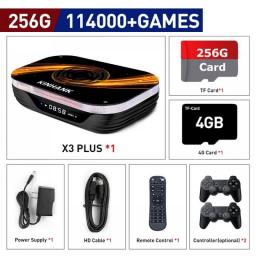 KINHANK X3 Plus Retro Video Game Console With 117000 Classic Games For PSP/PS1/SS/N64/DC.Three System All In One