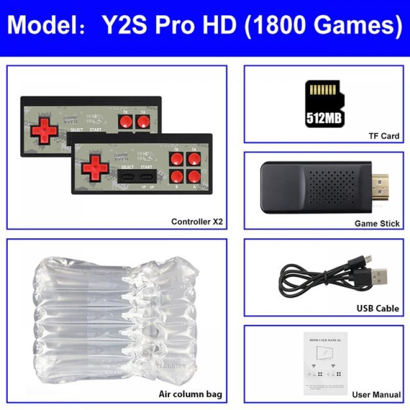 Video Game Console Handheld Game Player HDMI-Compatible Mini Game Stick Built in 1800 Classic 8 Bit Games Dual Wireless Gamepad
